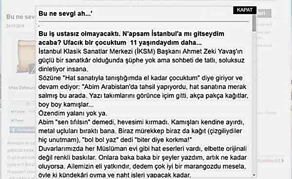 Türkiye Gazetesi'nde Sanat Sohbeti