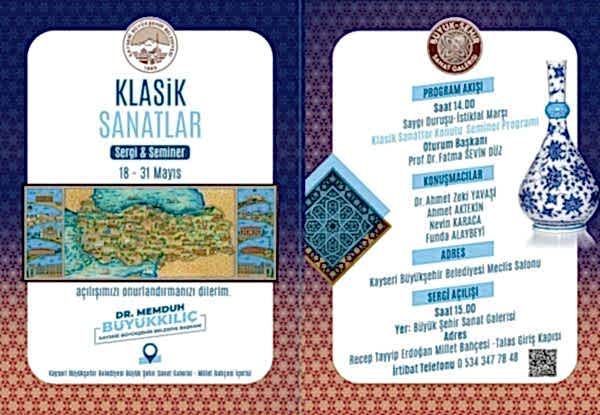 18-31 MAYIS 2024  KAYSERİ SERGİ VE SEMİNER